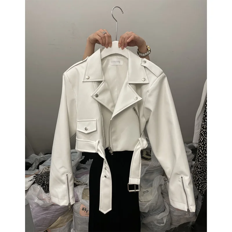 Korean PU Leather Crop Jacket