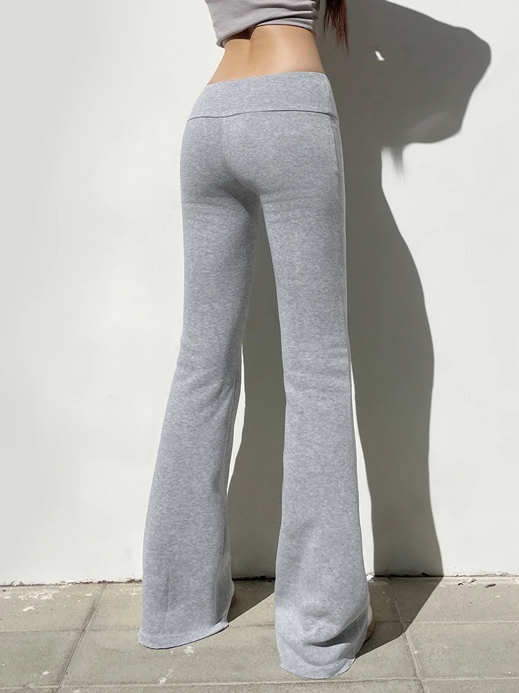 Sleek Low-Waist Flare Pants