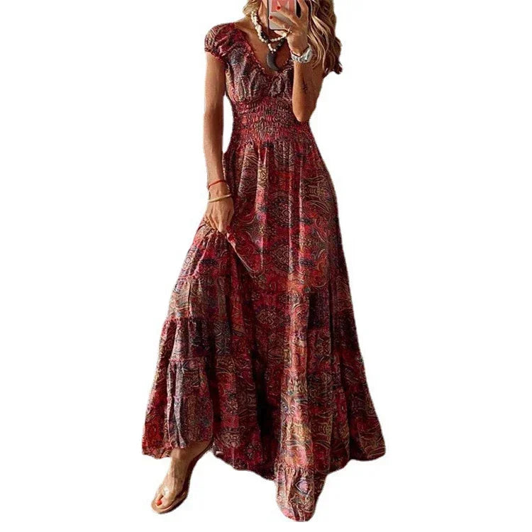 Boho Paisley Maxi Dress